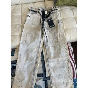 SMFK X Batman Wide Leg Jeans Size 1 Distressed Splattered RARE NWT NEW